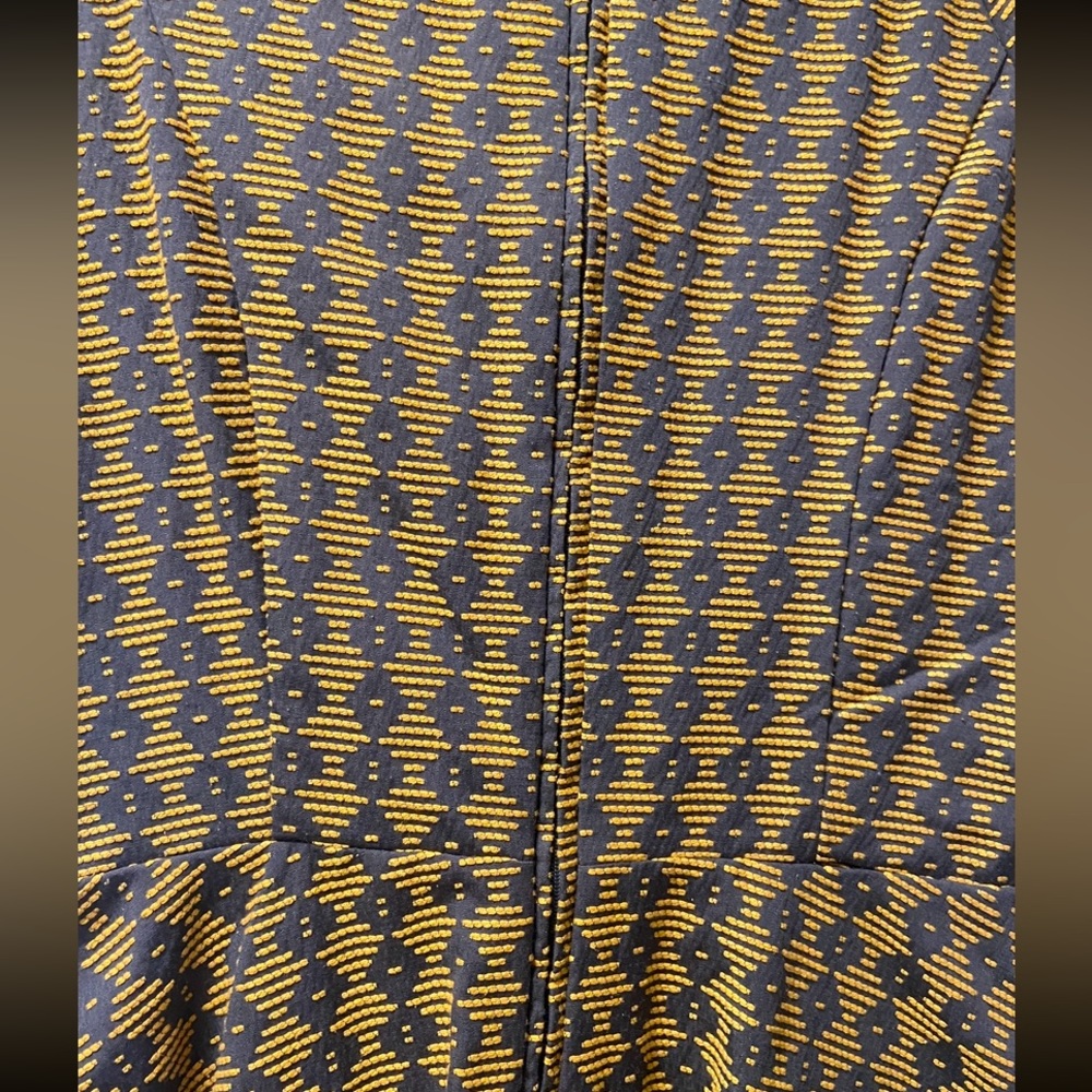 Ruby Bell Yellow Grey Patterned Dress - image 7